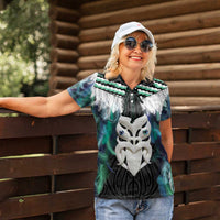 Aotearoa Korowai Motif Women Polo Shirt Maori Wheku Poutama LT14 - Polynesian Pride