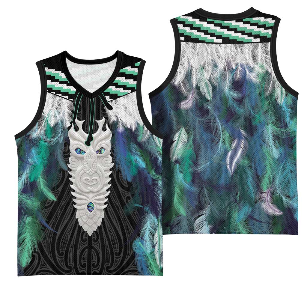 Aotearoa Korowai Motif Basketball Jersey Maori Tane Poutama - Polynesian Pride