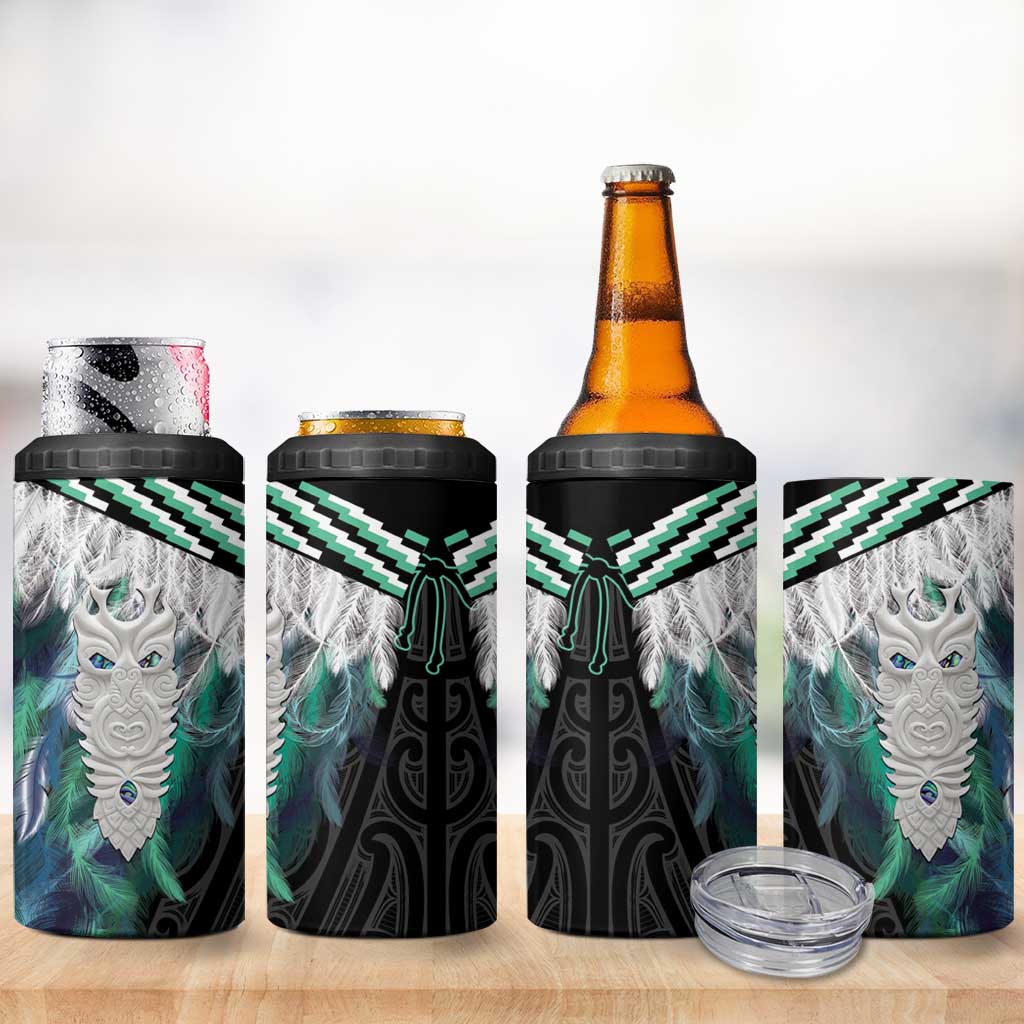Aotearoa Korowai Motif 4 in 1 Can Cooler Tumbler Maori Tane Poutama LT14 - Polynesian Pride