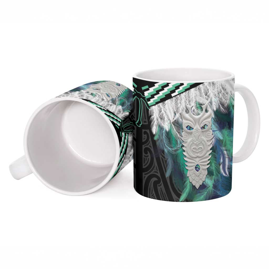 Aotearoa Korowai Motif Ceramic Mug Maori Tane Poutama - Polynesian Pride