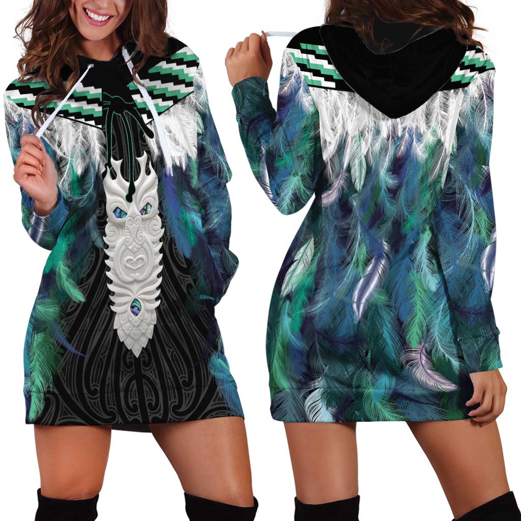 Aotearoa Korowai Motif Hoodie Dress Maori Tane Poutama LT14 - Polynesian Pride