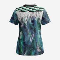 Aotearoa Korowai Motif Scrub Top Maori Tane Poutama - Polynesian Pride