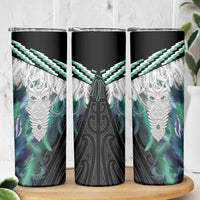 Aotearoa Korowai Motif Skinny Tumbler Maori Tane Poutama LT14 - Polynesian Pride