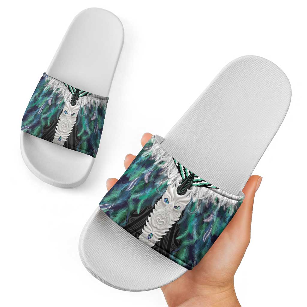 Aotearoa Korowai Motif Slide Sandals Maori Tane Poutama - Polynesian Pride