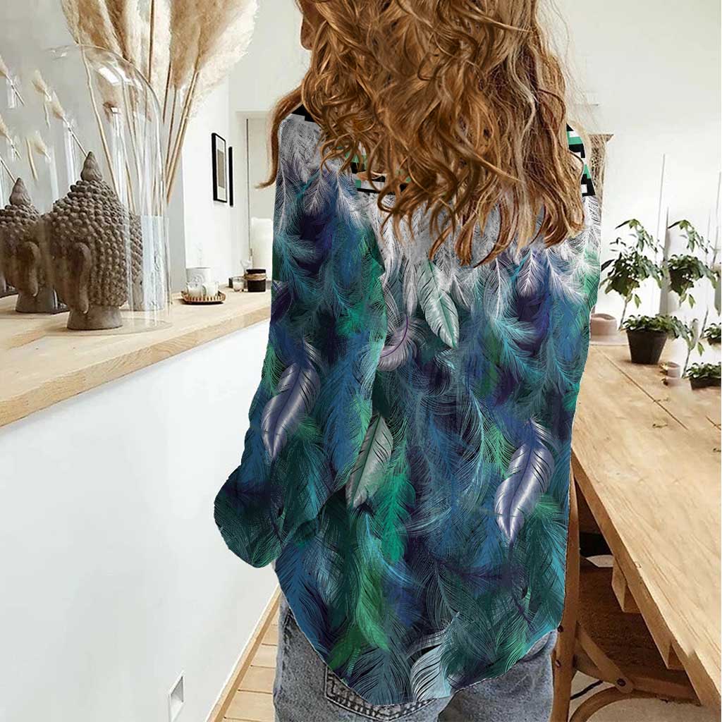 Aotearoa Korowai Motif Women Casual Shirt Maori Tane Poutama LT14 - Polynesian Pride