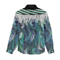 Aotearoa Korowai Motif Women Casual Shirt Maori Tane Poutama LT14 - Polynesian Pride