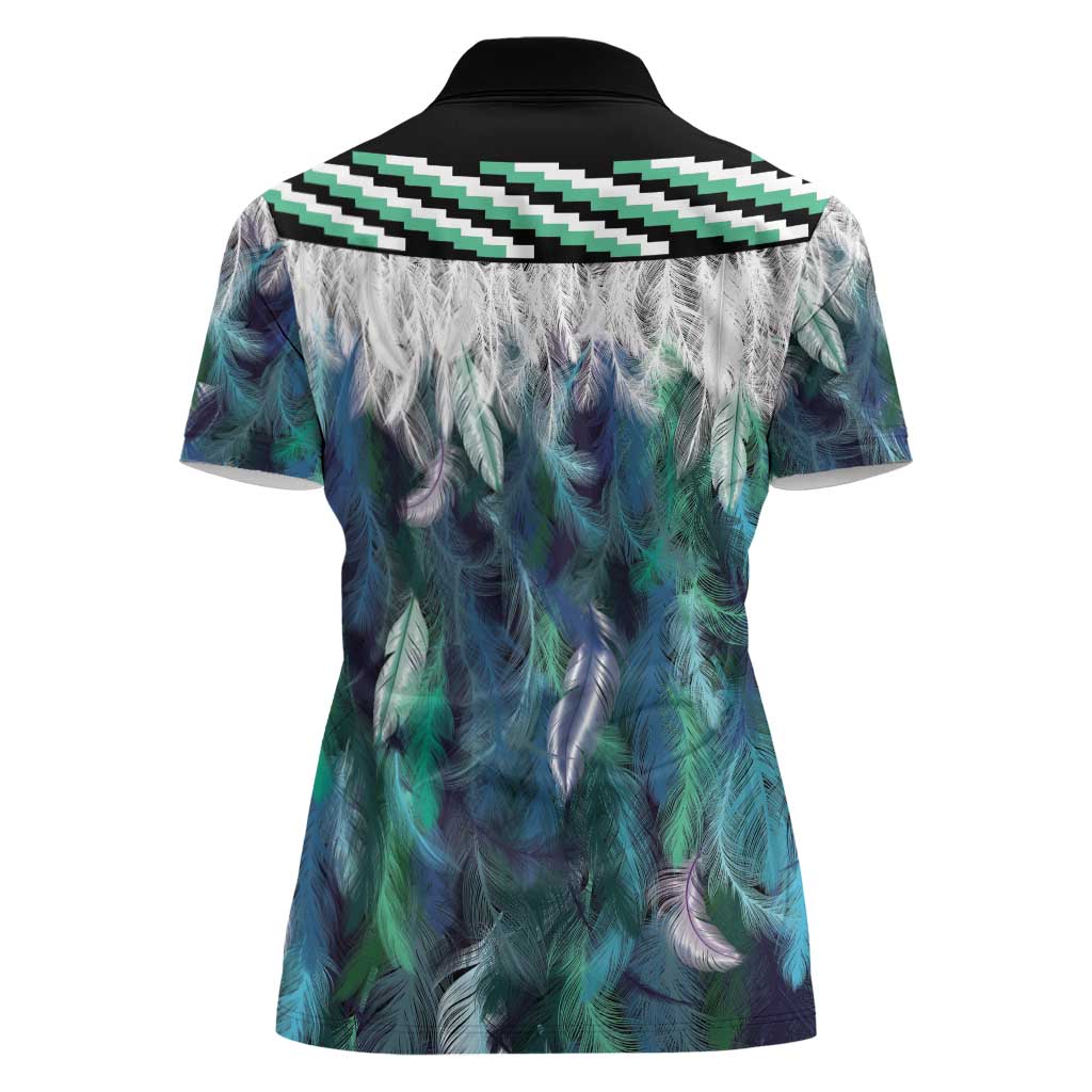 Aotearoa Korowai Motif Women Polo Shirt Maori Tane Poutama LT14 - Polynesian Pride