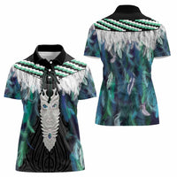 Aotearoa Korowai Motif Women Polo Shirt Maori Tane Poutama LT14 - Polynesian Pride