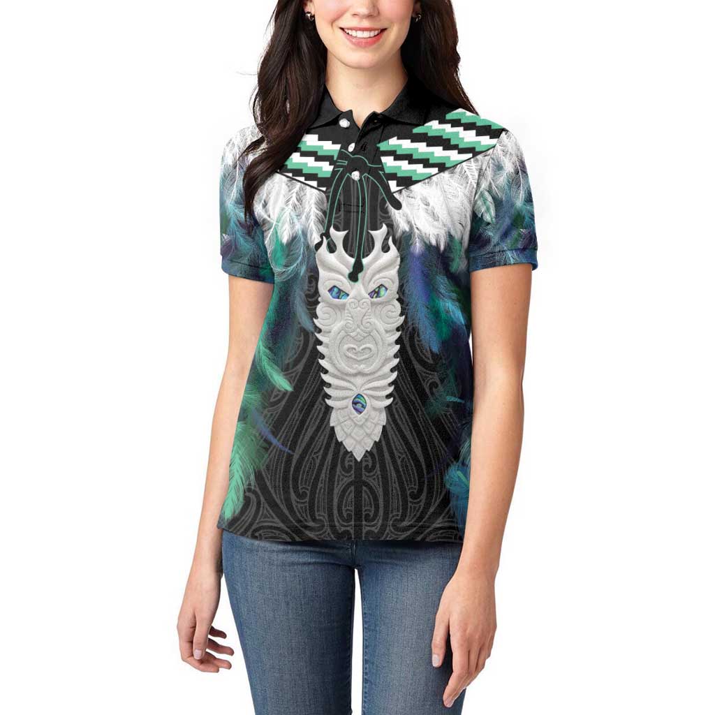 Aotearoa Korowai Motif Women Polo Shirt Maori Tane Poutama LT14 - Polynesian Pride