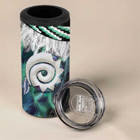 Aotearoa Korowai Motif 4 in 1 Can Cooler Tumbler Maori Koru Poutama LT14 - Polynesian Pride