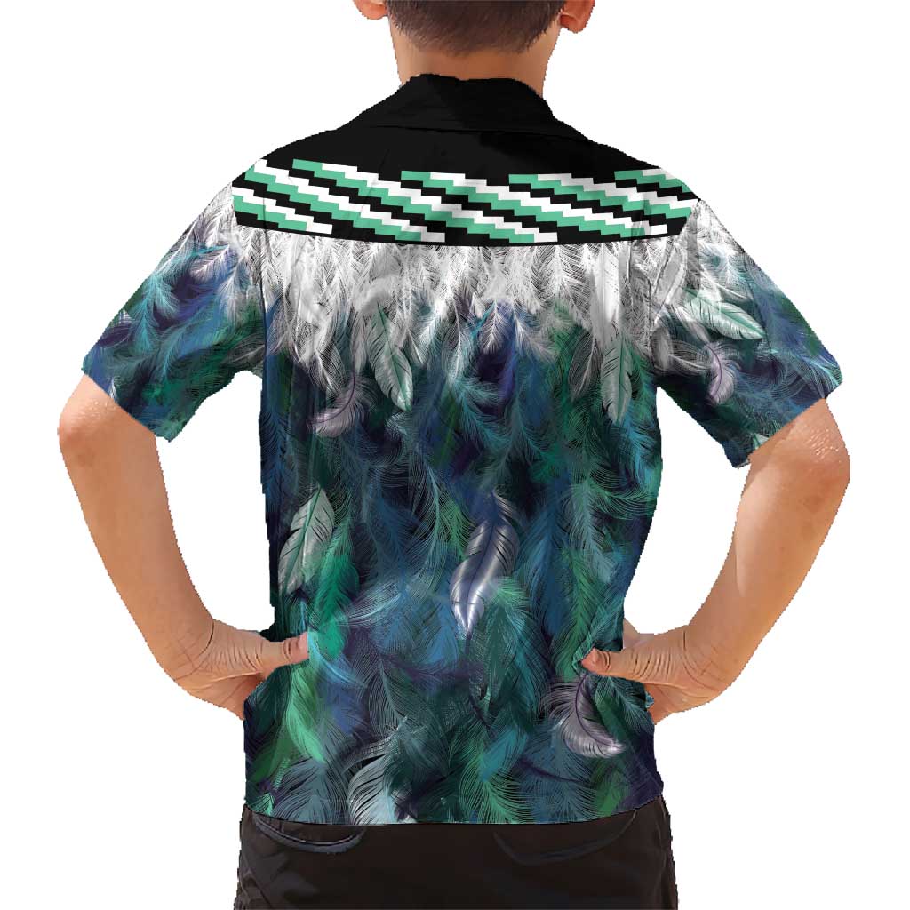 Aotearoa Korowai Motif Kid Hawaiian Shirt Maori Koru Poutama LT14 - Polynesian Pride