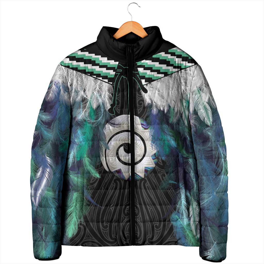 Aotearoa Korowai Motif Padded Jacket Maori Koru Poutama LT14 - Polynesian Pride