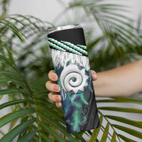 Aotearoa Korowai Motif Skinny Tumbler Maori Koru Poutama LT14 - Polynesian Pride