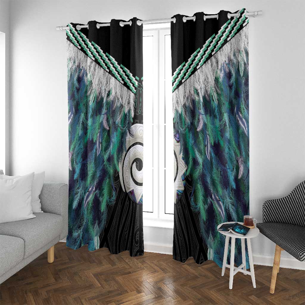 Aotearoa Korowai Motif Window Curtain Maori Koru Poutama