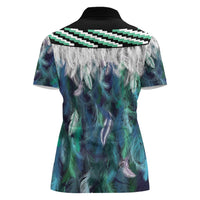 Aotearoa Korowai Motif Women Polo Shirt Maori Koru Poutama LT14 - Polynesian Pride