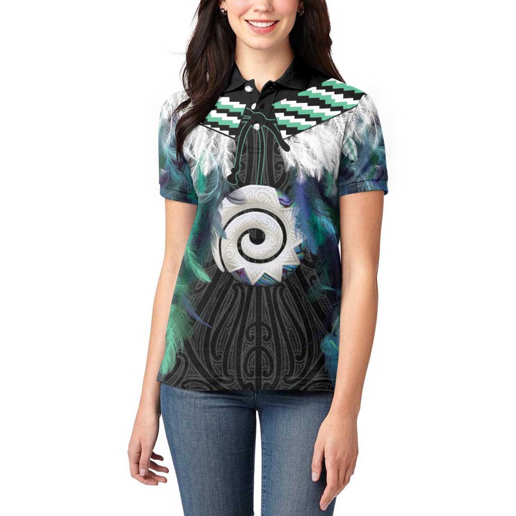 Aotearoa Korowai Motif Women Polo Shirt Maori Koru Poutama LT14 - Polynesian Pride