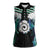 Aotearoa Korowai Motif Women Sleeveless Polo Shirt Maori Koru Poutama