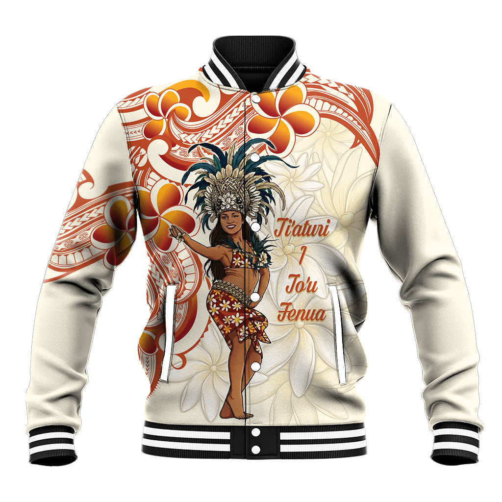 Heiva i Tahiti Baseball Jacket Ori Tahitian Dance Tiare Maori