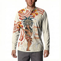 Heiva i Tahiti Button Sweatshirt Ori Tahitian Dance Tiare Maori