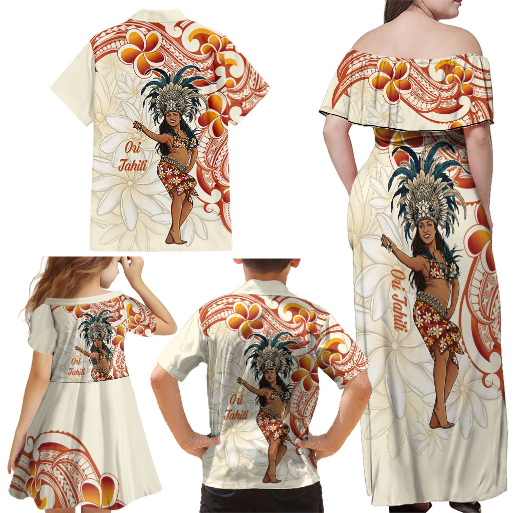 Heiva i Tahiti Family Matching Off Shoulder Maxi Dress and Hawaiian Shirt Ori Tahitian Dance Tiare Maori LT14 - Polynesian Pride