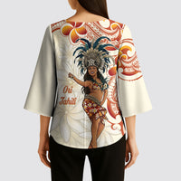 Heiva i Tahiti Kimono Sleeve Blouse Ori Tahitian Dance Tiare Maori