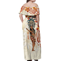 Heiva i Tahiti Off Shoulder Maxi Dress Ori Tahitian Dance Tiare Maori