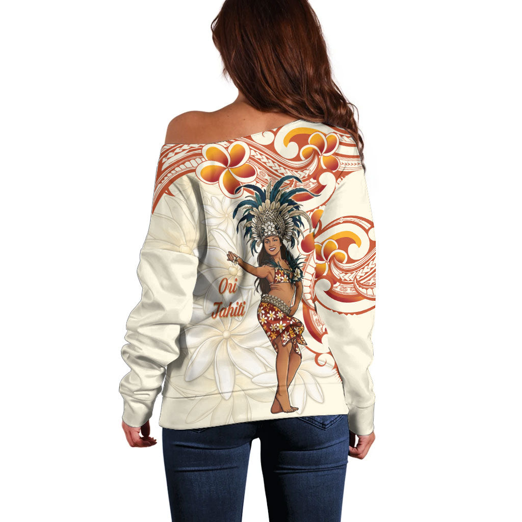 Heiva i Tahiti Off Shoulder Sweater Ori Tahitian Dance Tiare Maori