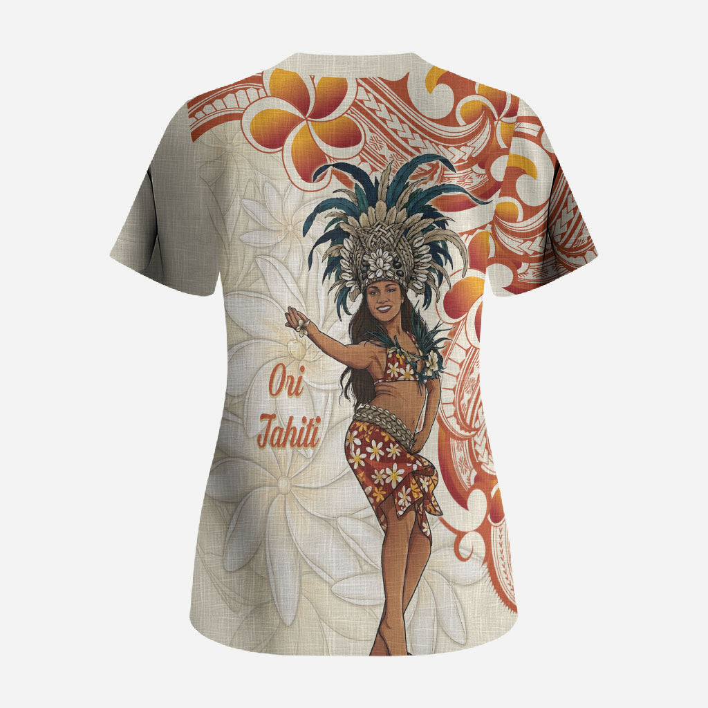 Heiva i Tahiti Scrub Top Ori Tahitian Dance Tiare Maori LT14 - Polynesian Pride