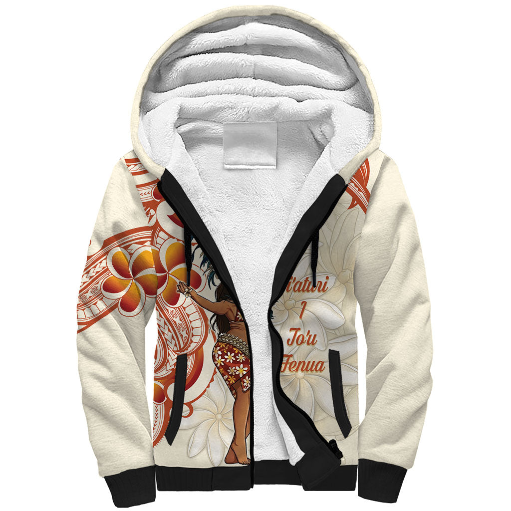 Heiva i Tahiti Sherpa Hoodie Ori Tahitian Dance Tiare Maori LT14 Unisex Beige - Polynesian Pride