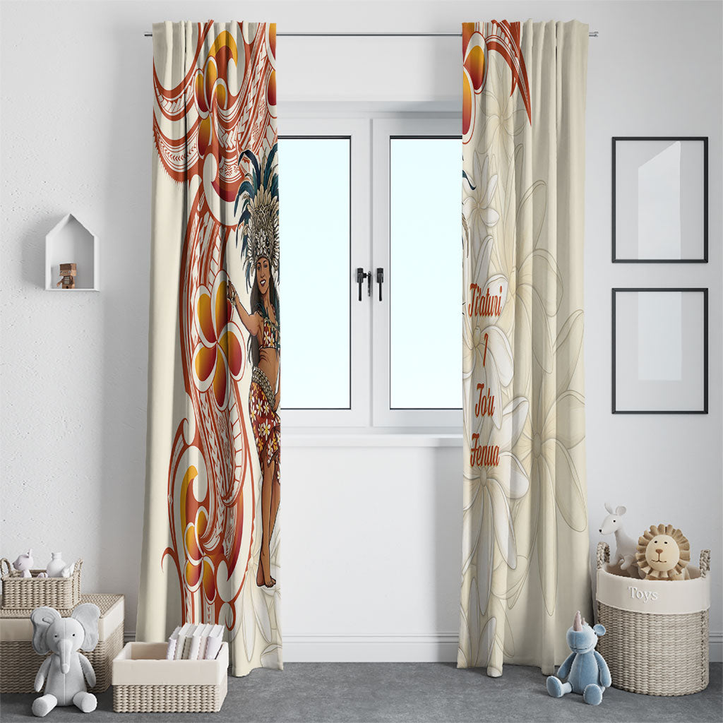 Heiva i Tahiti Window Curtain Ori Tahitian Dance Tiare Maori
