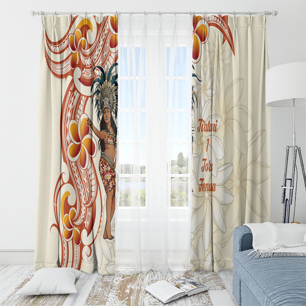 Heiva i Tahiti Window Curtain Ori Tahitian Dance Tiare Maori