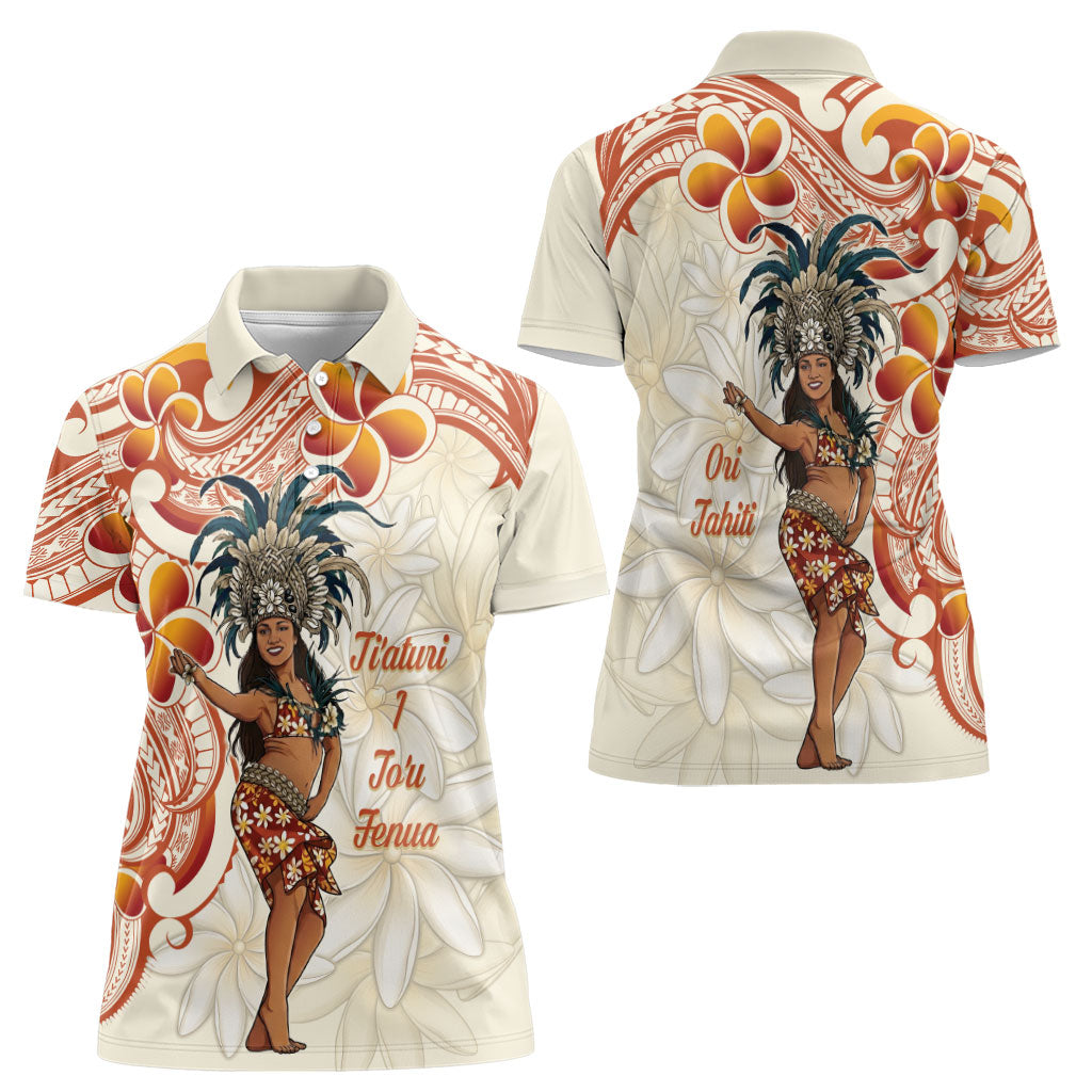 Heiva i Tahiti Women Polo Shirt Ori Tahitian Dance Tiare Maori LT14 - Polynesian Pride