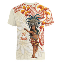 Heiva i Tahiti Women V-Neck T-Shirt Ori Tahitian Dance Tiare Maori LT14 - Polynesian Pride