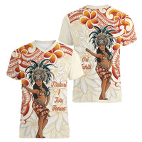 Heiva i Tahiti Women V-Neck T-Shirt Ori Tahitian Dance Tiare Maori LT14 - Polynesian Pride
