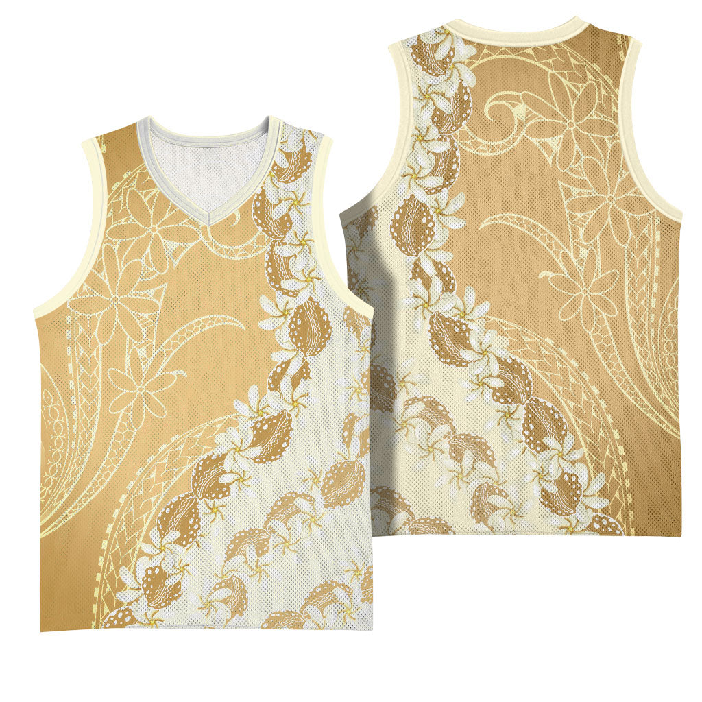 Heiva i Tahiti Basketball Jersey Tahitian Tiare Maori Cowrie Lei Brown LT14 - Polynesian Pride