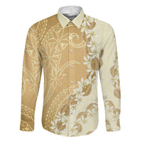 Heiva i Tahiti Family Matching Puletasi and Hawaiian Shirt Tahitian Tiare Maori Cowrie Lei Brown LT14 Dad's Shirt - Long Sleeve Brown - Polynesian Pride