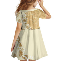 Heiva i Tahiti Kid Short Sleeve Dress Tahitian Tiare Maori Cowrie Lei Brown LT14 - Polynesian Pride