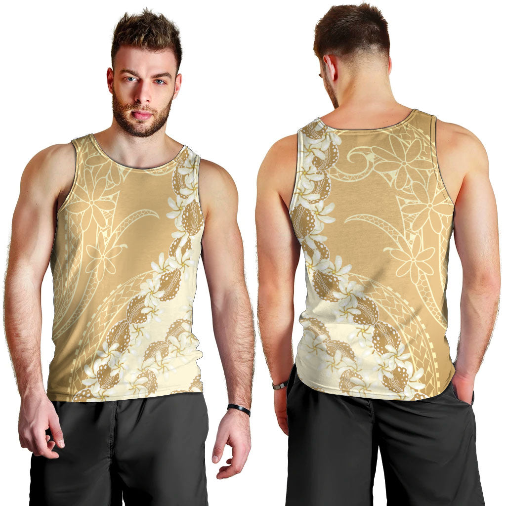 Heiva i Tahiti Men Tank Top Tahitian Tiare Maori Cowrie Lei Brown LT14 - Polynesian Pride