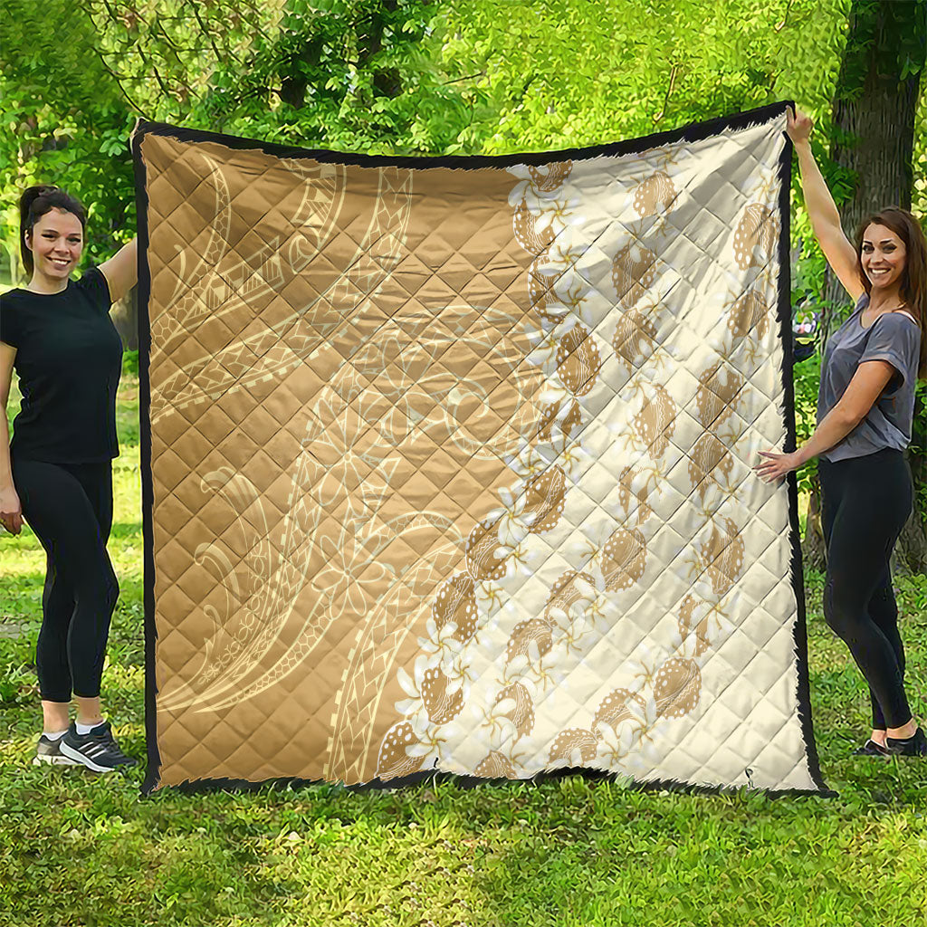 Heiva i Tahiti Quilt Tahitian Tiare Maori Cowrie Lei Brown