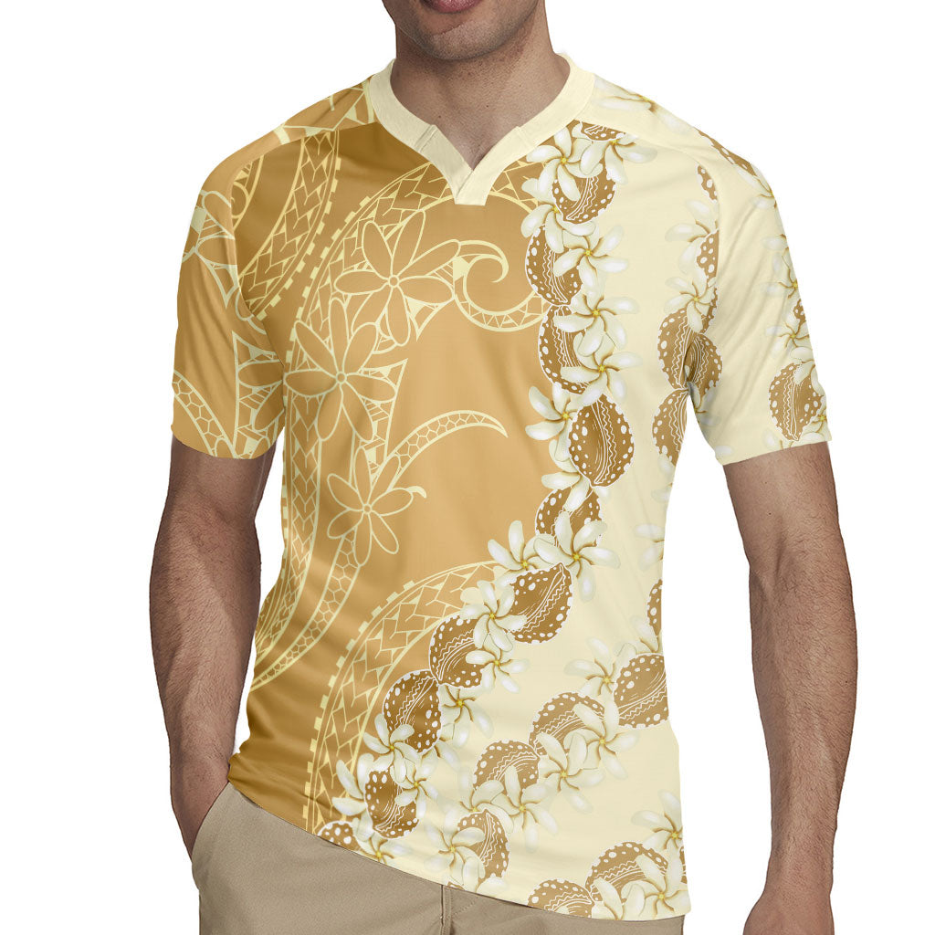 Heiva i Tahiti Rugby Jersey Tahitian Tiare Maori Cowrie Lei Brown LT14 - Polynesian Pride