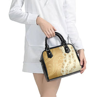 Heiva i Tahiti Shoulder Handbag Tahitian Tiare Maori Cowrie Lei Brown