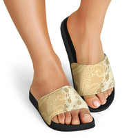 Heiva i Tahiti Slide Sandals Tahitian Tiare Maori Cowrie Lei Brown LT14 - Polynesian Pride