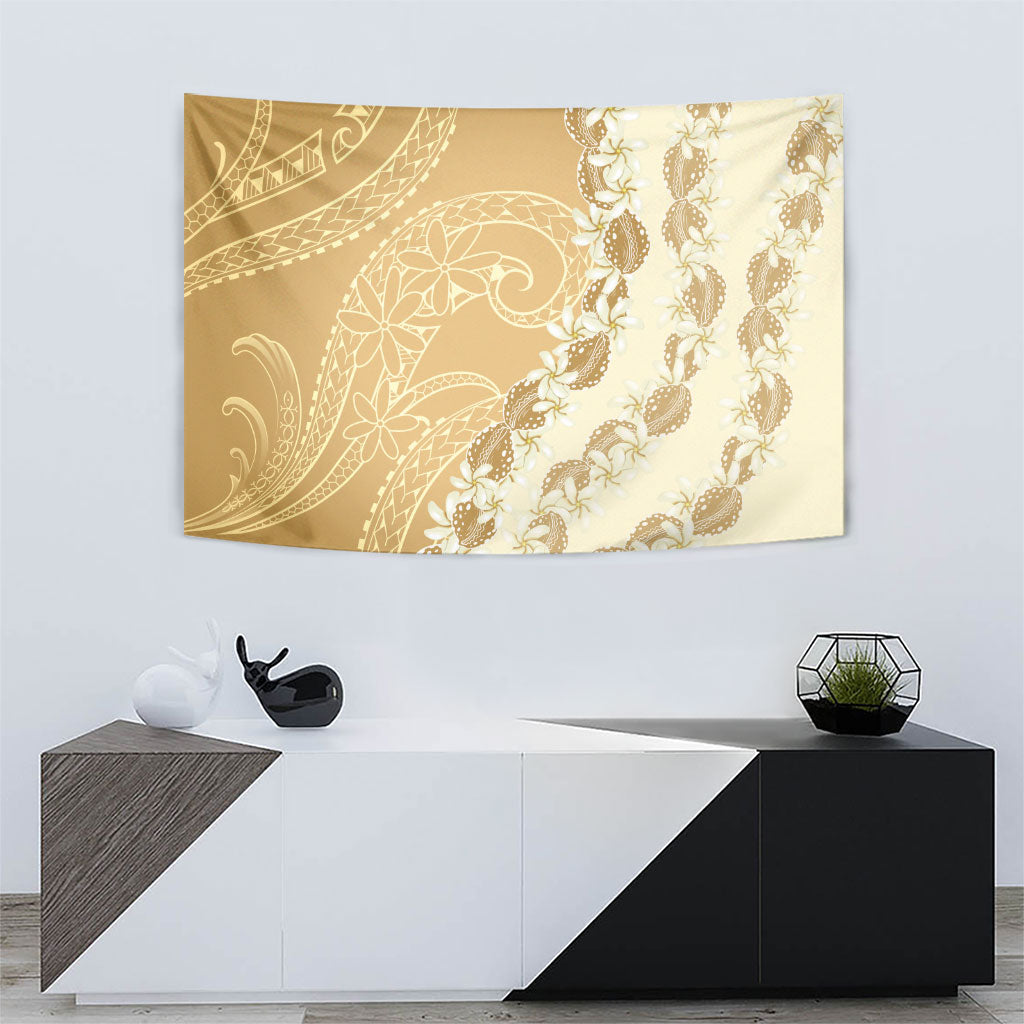 Heiva i Tahiti Tapestry Tahitian Tiare Maori Cowrie Lei Brown