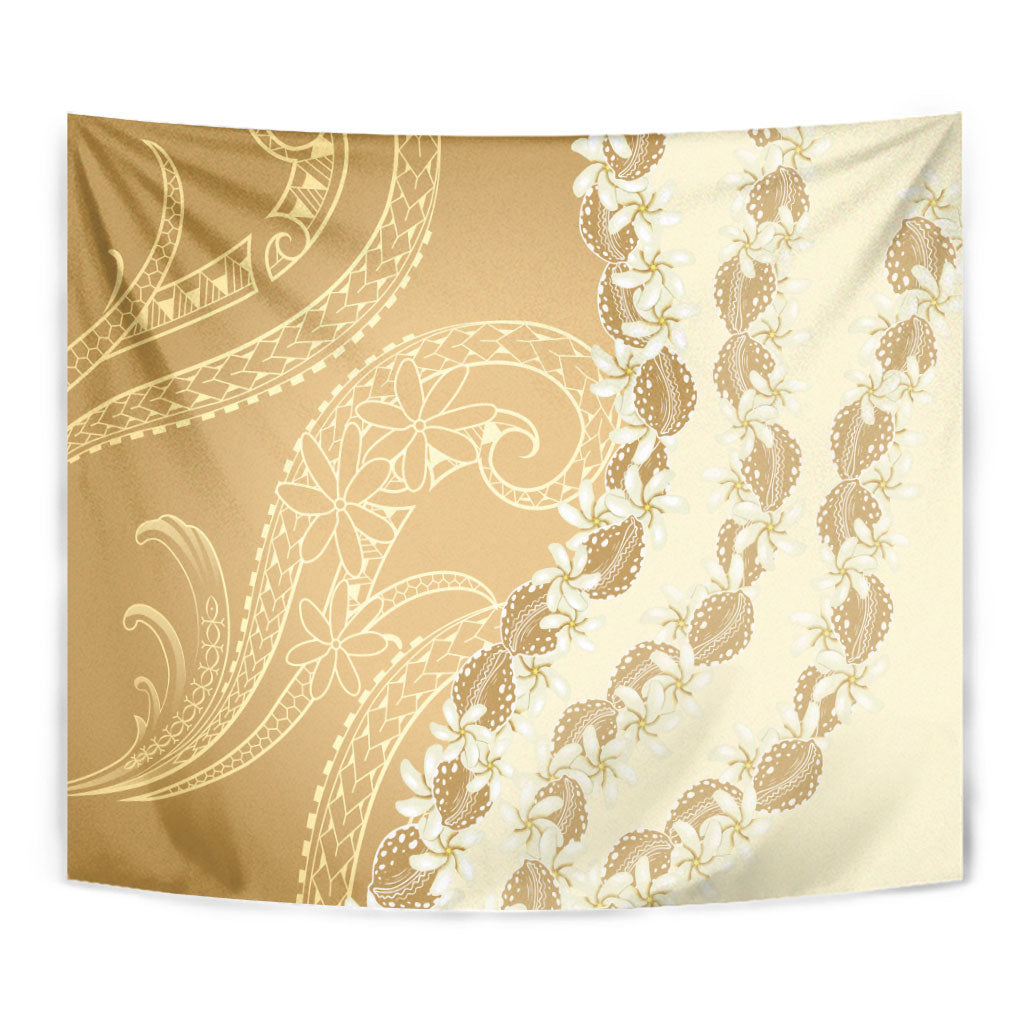 Heiva i Tahiti Tapestry Tahitian Tiare Maori Cowrie Lei Brown