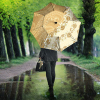 Heiva i Tahiti Umbrella Tahitian Tiare Maori Cowrie Lei Brown