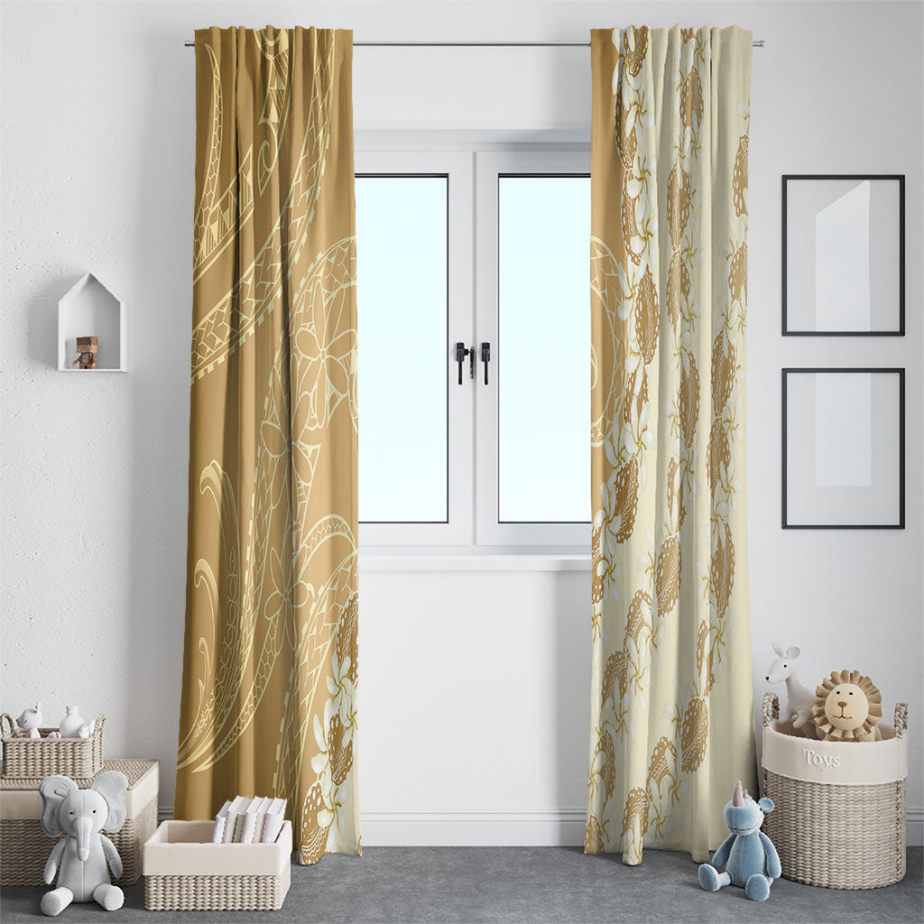Heiva i Tahiti Window Curtain Tahitian Tiare Maori Cowrie Lei Brown