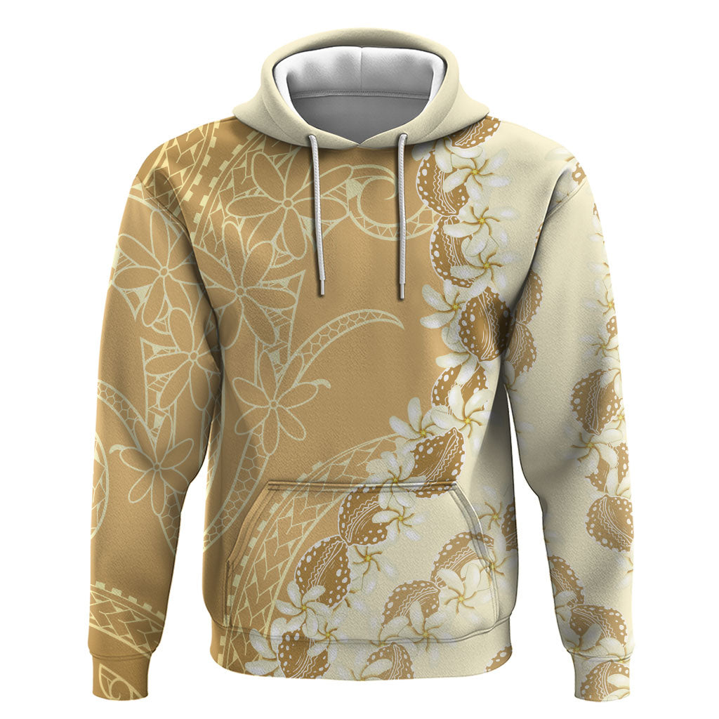 Heiva i Tahiti Zip Hoodie Tahitian Tiare Maori Cowrie Lei Brown LT14 Pullover Hoodie Brown - Polynesian Pride
