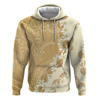 Heiva i Tahiti Zip Hoodie Tahitian Tiare Maori Cowrie Lei Brown LT14 Pullover Hoodie Brown - Polynesian Pride