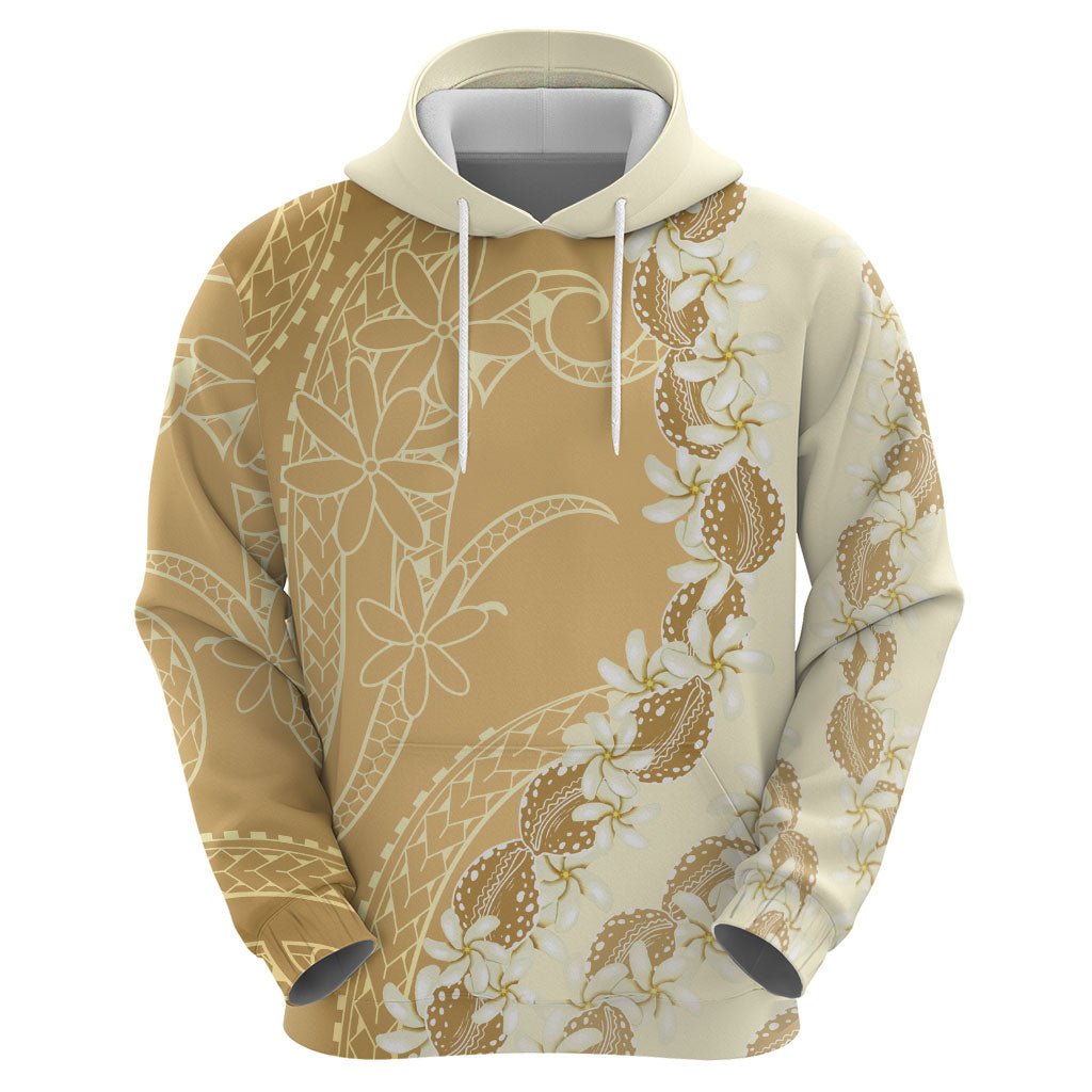 Heiva i Tahiti Zip Hoodie Tahitian Tiare Maori Cowrie Lei Brown LT14 - Polynesian Pride