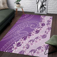 Heiva i Tahiti Area Rug Tahitian Tiare Maori Cowrie Lei Purple LT14 Purple - Polynesian Pride